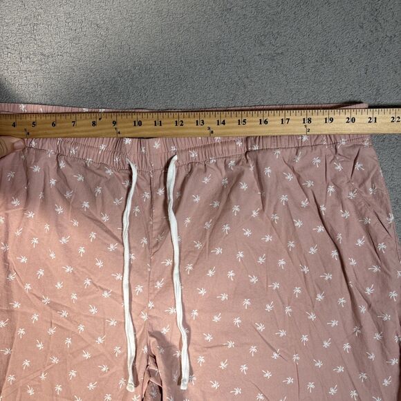 Love By Gap 2 Piece Pajama Set Women Size XXL Blush Pink Palm Tree AOP Tropical - Picture 16 of 16